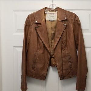 Anthropologie Tan Leather Moto Jacket